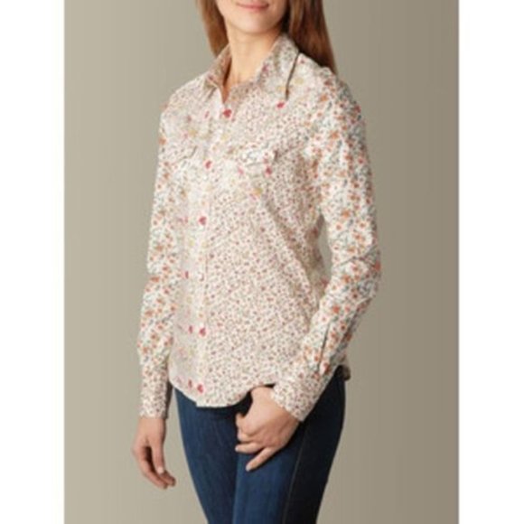 TRUE RELIGION Western 70's INSPIRED Sunrise FLORAL Georgia SHIRT Top  XS - Picture 1 of 1